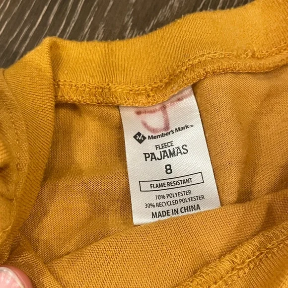 Yellow and Blue Kids Pajama Set with Bear Design - Picture 2 of 2